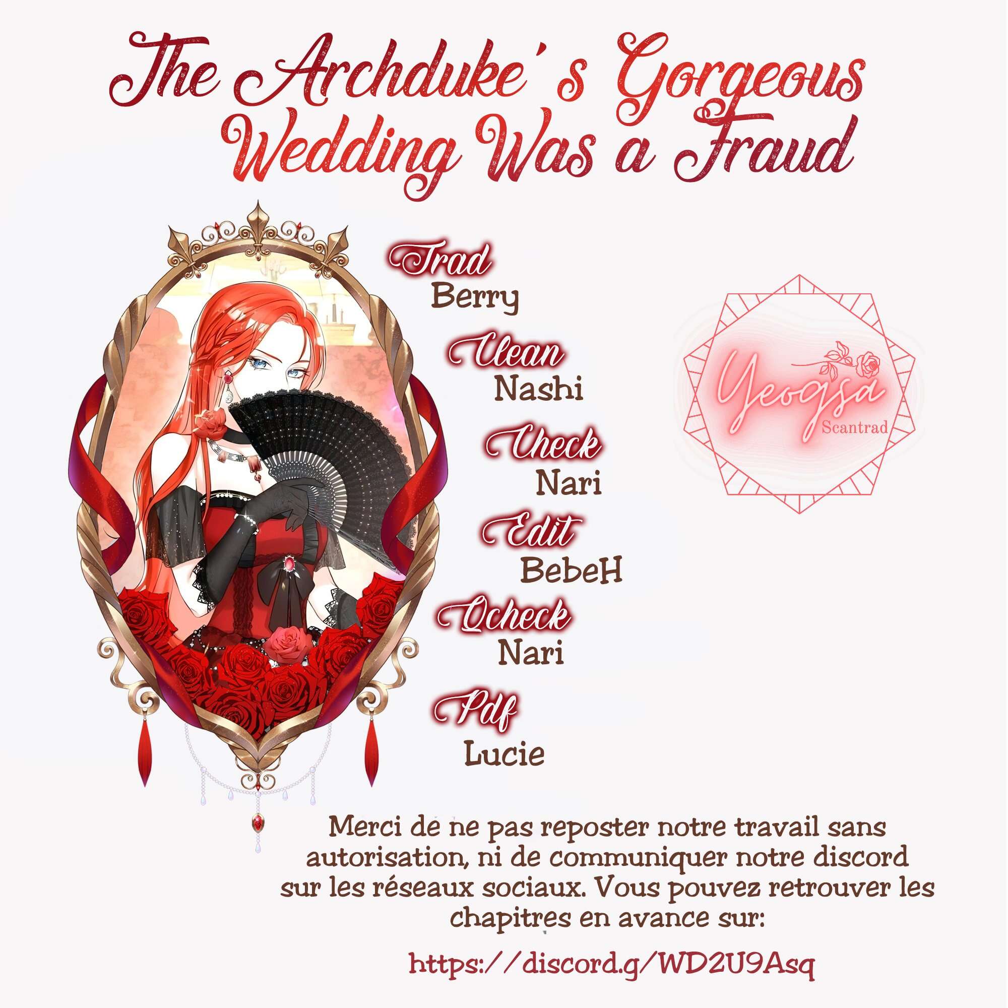 The Archduke Gorgeous Wedding Was Fraud The Archduke’s Gorgeous Wedding Was a Fraud Chapitre 1 vf - Manga Scantrad
